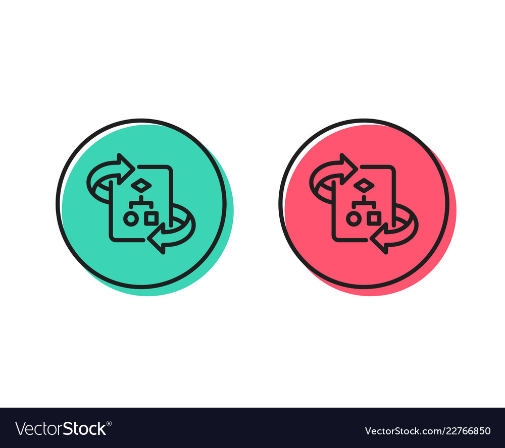 Technical algorithm line icon project vector image Technical algorithm line icon project