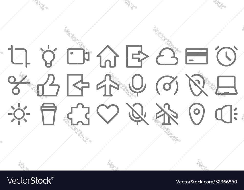 User interface line icons linear set quality