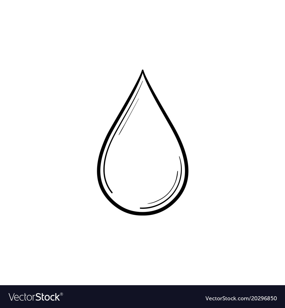 Water drop hand drawn sketch icon Royalty Free Vector Image