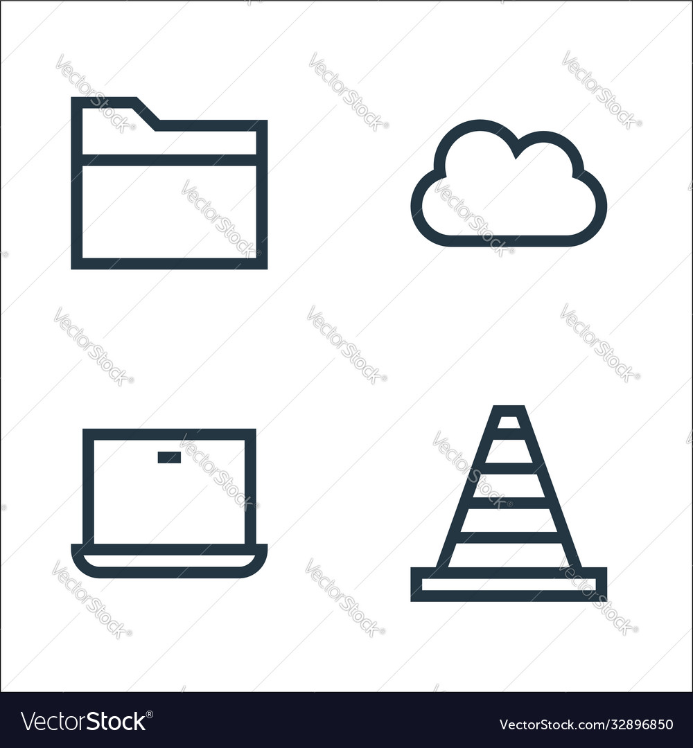 Web essentials line icons linear set quality Vector Image Web essentials line icons linear set quality