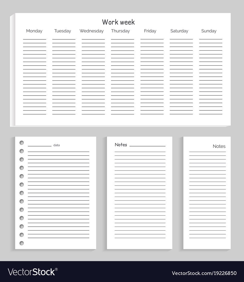 Work week and notes set
