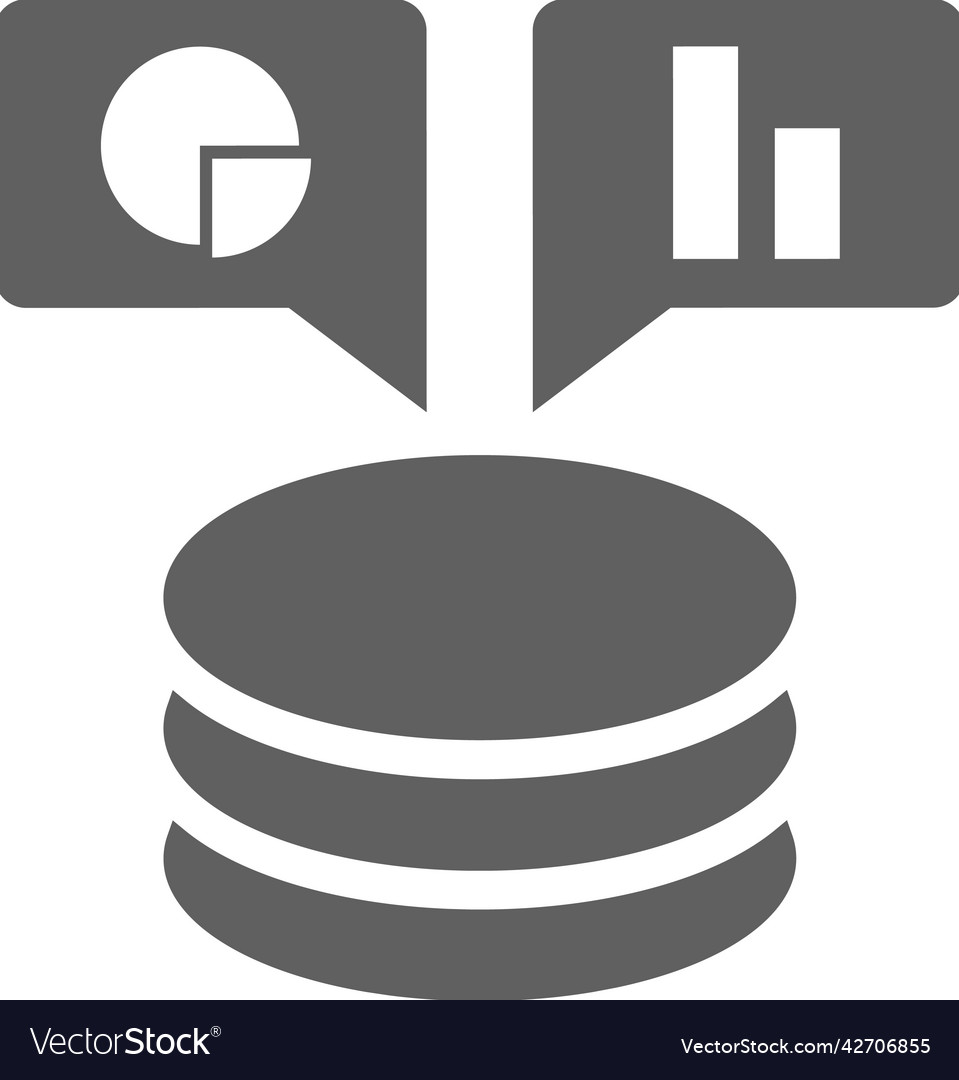 Analytics server big data icon gray graphics