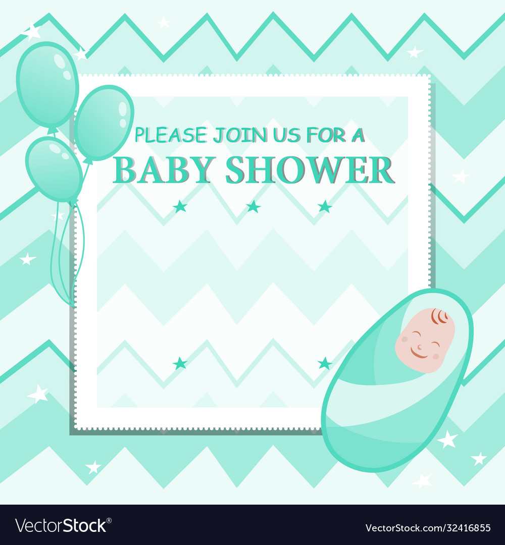 Baby shower boy invitation card design concept Vector Image