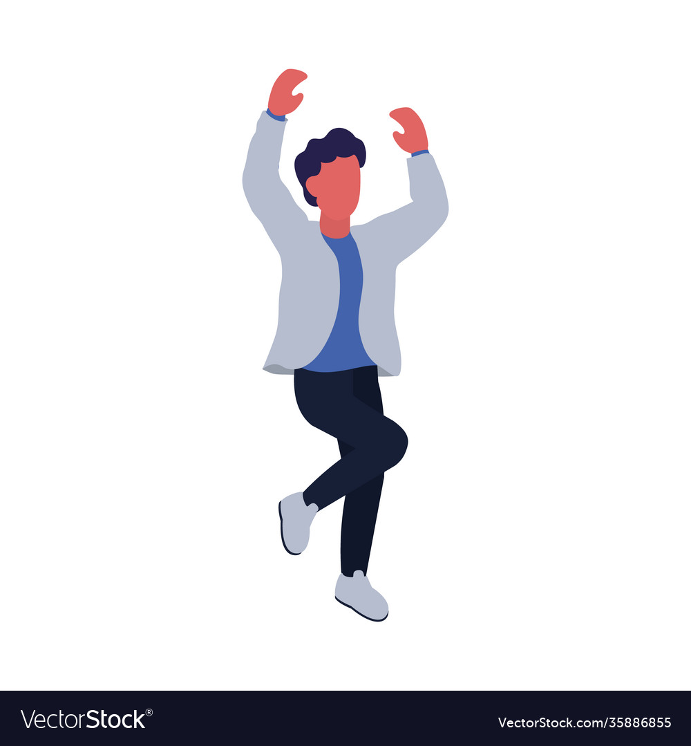 Cartoon man dancing icon colorful design