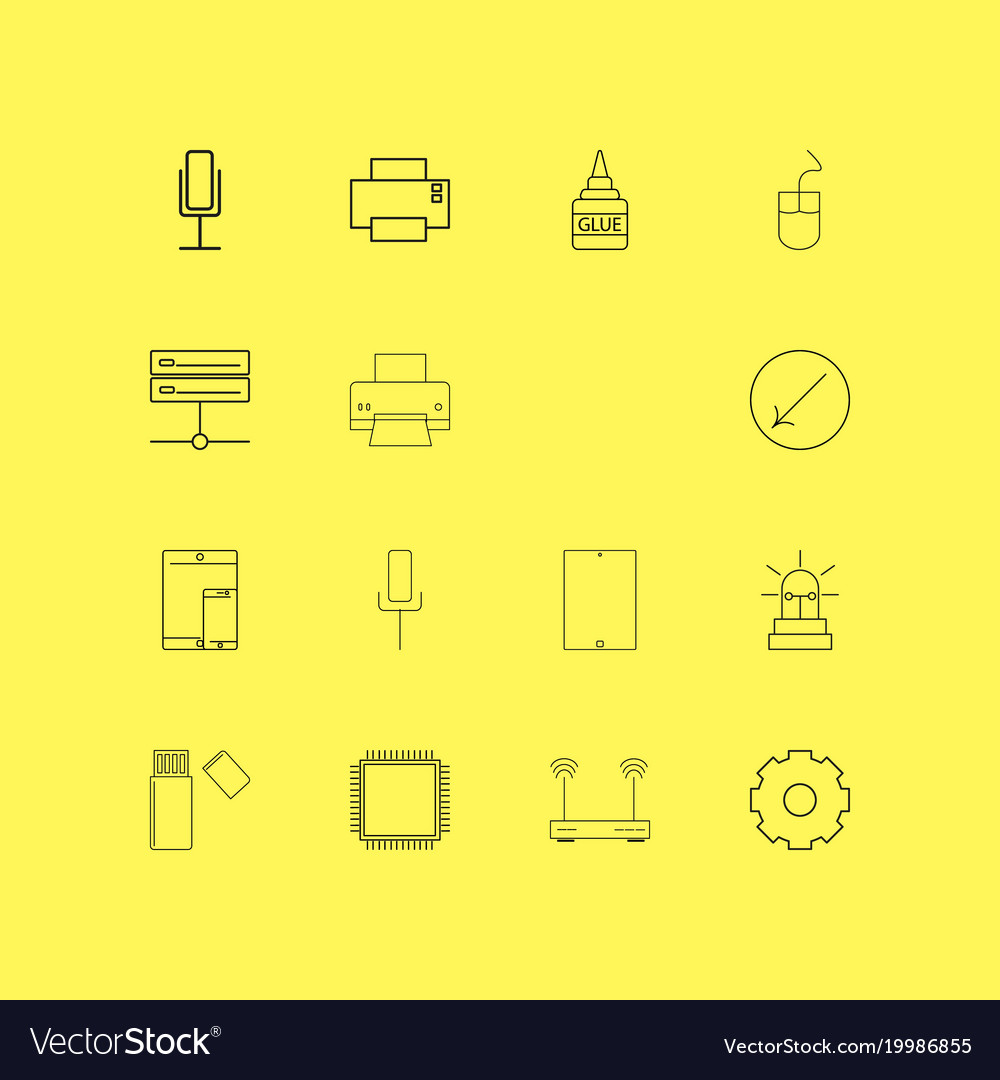 Devices linear icon set simple outline icons