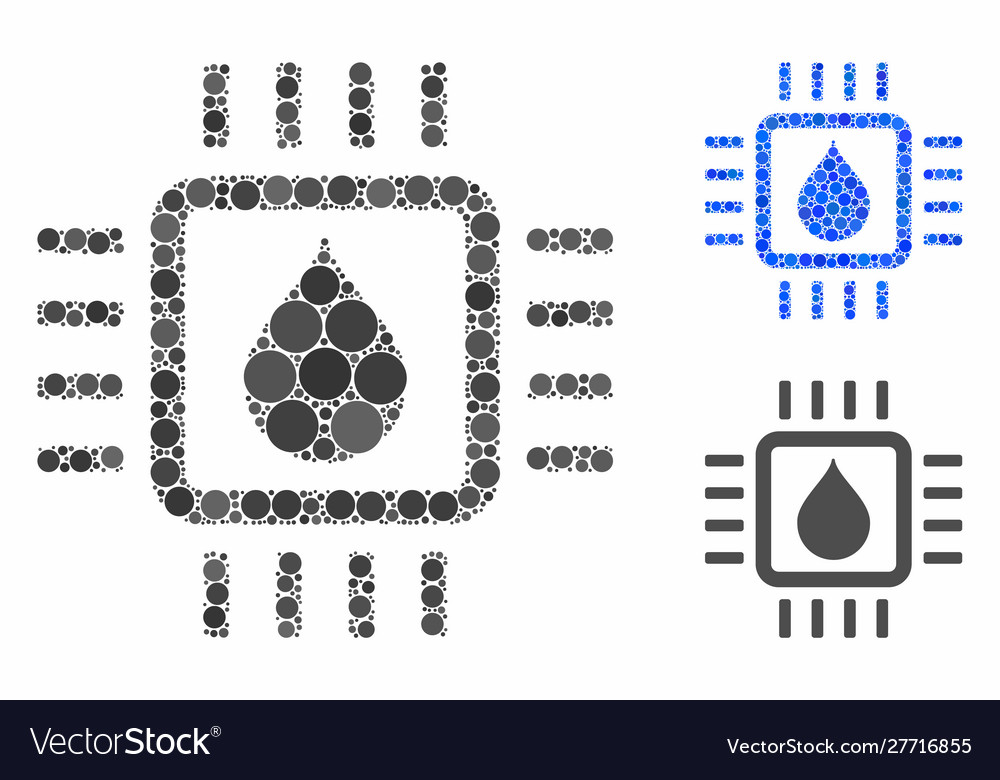 Drop test chip composition icon round dots vector image Drop test chip composition icon round dots