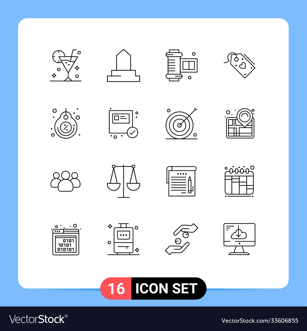 Editable line pack 16 simple outlines label