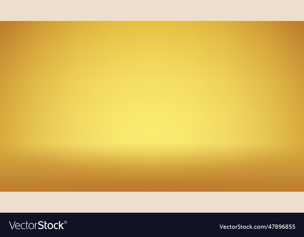 Golden gradient abstract background simple studio vector image Golden gradient abstract background simple studio