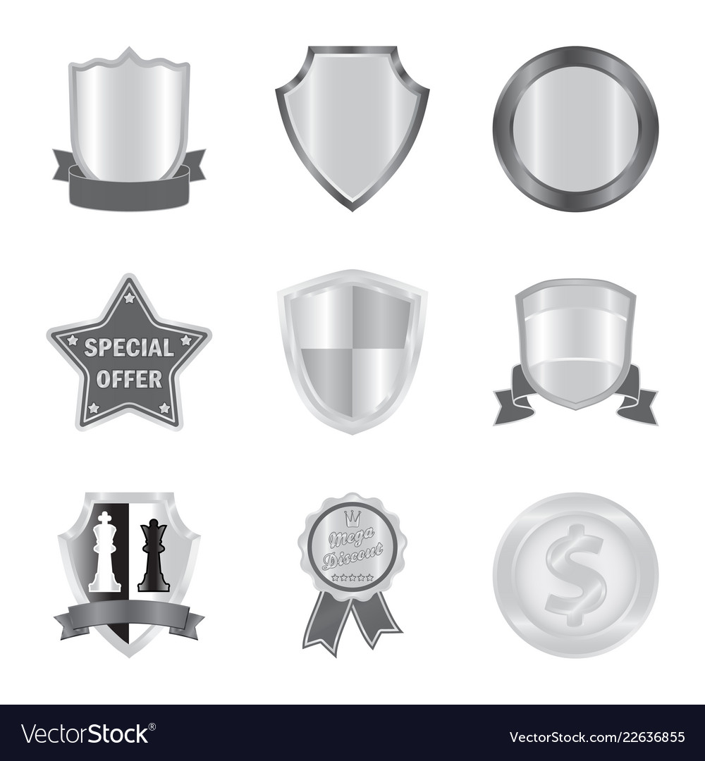 Isolated object of emblem and badge logo set Vector Image Isolated object of emblem and badge logo set