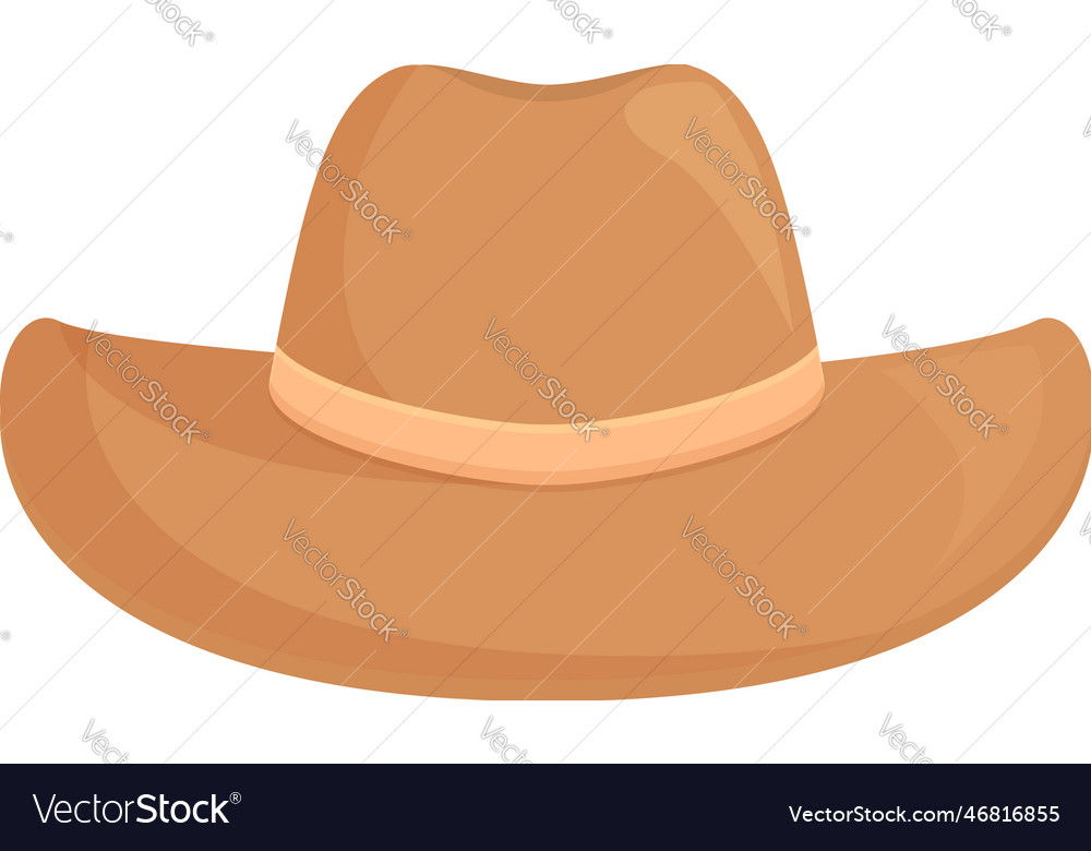 Leather cowboy hat icon cartoon western Royalty Free Vector