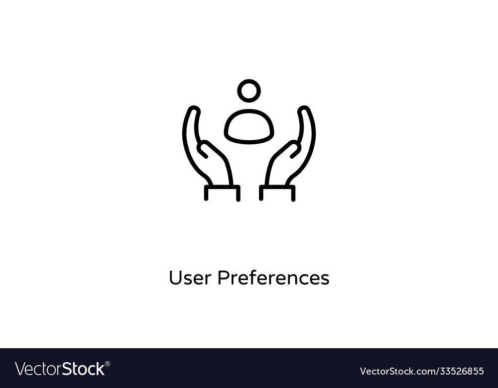 Linear user preferences icon in logotype vector image Linear user preferences icon in logotype