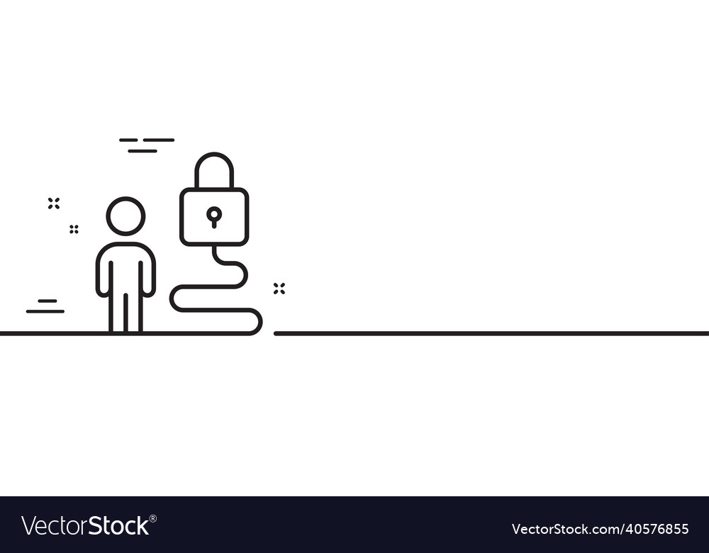 Lock line icon security access sign minimal vector image Lock line icon security access sign minimal