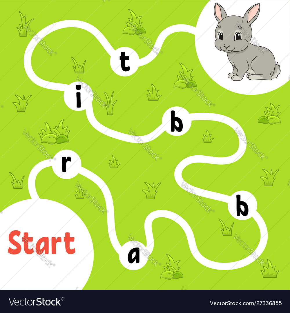 Logic puzzle game learning words for kids find vector image Logic puzzle game learning words for kids find