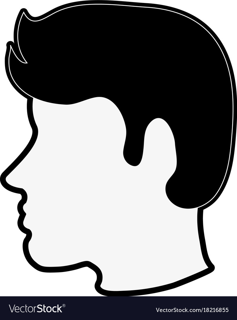 Man avatar head sideview icon image