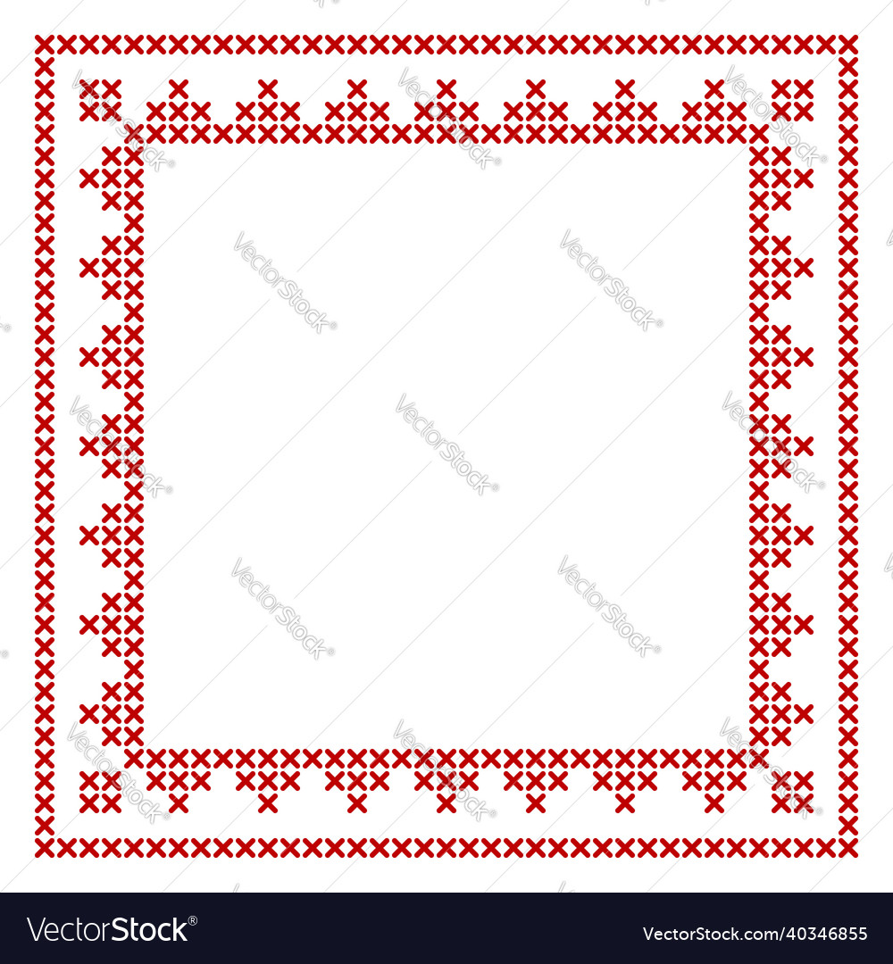 Red Cross Stitch Border Frame