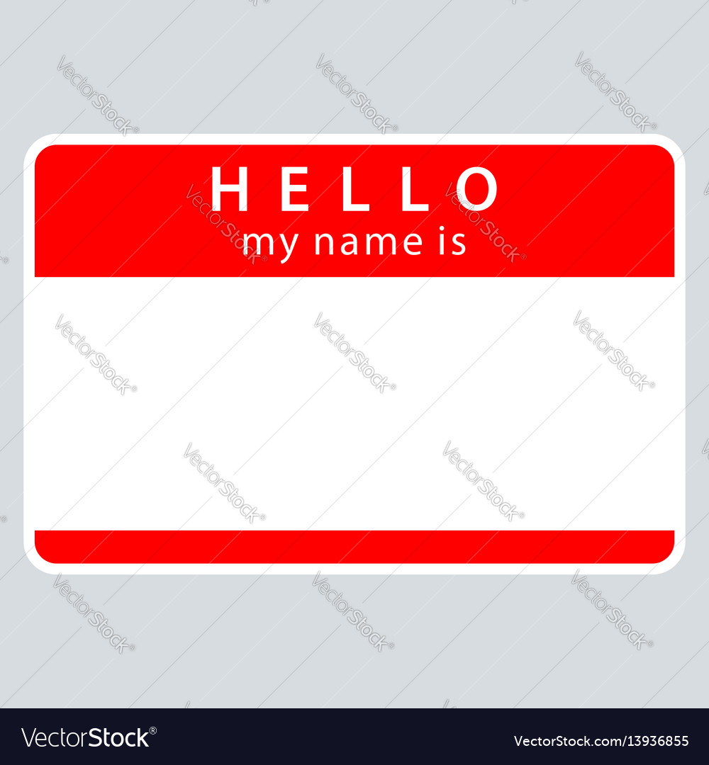 Red name tag my name Royalty Free Vector Image