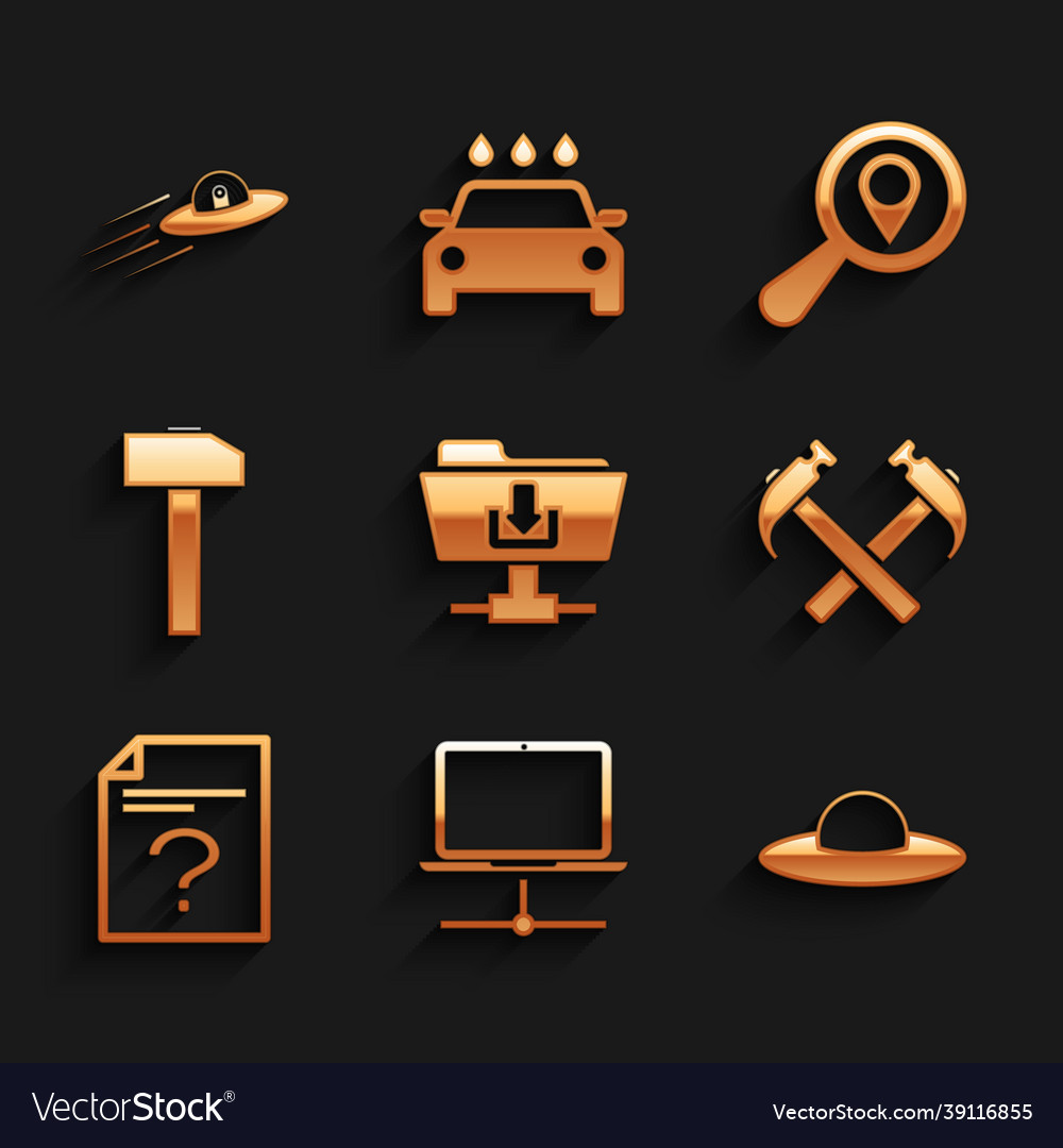 Set ftp folder download computer network ufo Vector Image Set ftp folder download computer network ufo