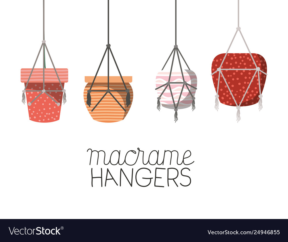 Set macrame pots hangers