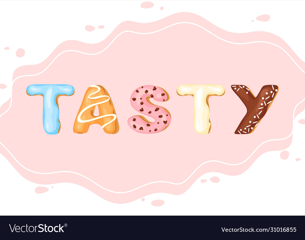 Tasty cartoon color title from
