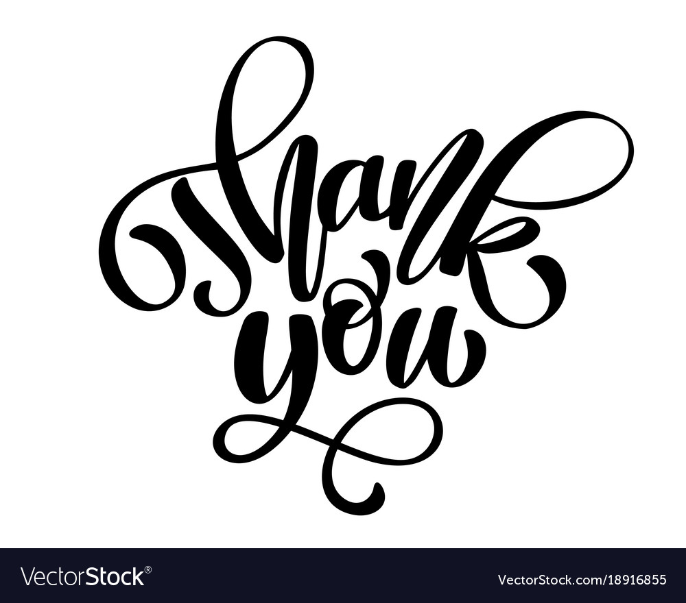 Thank you handwritten inscription hand drawn Vector Image