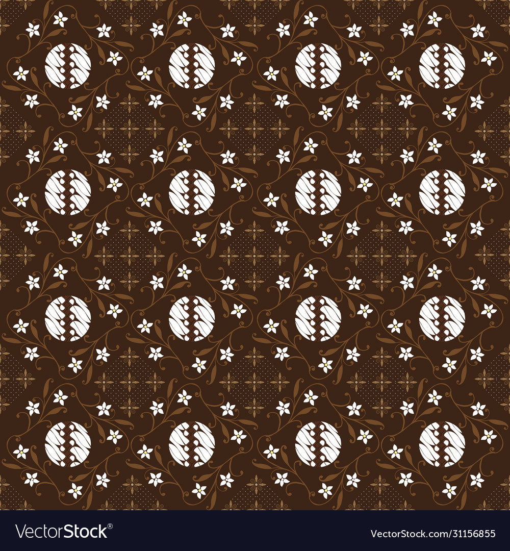 Unique circle pattern on javanese batik with dark vector image Unique circle pattern on javanese batik with dark