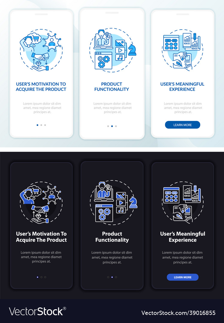 Ux tips onboarding mobile app page screen vector image Ux tips onboarding mobile app page screen