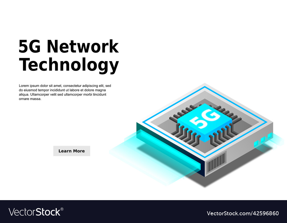 5g network processor mobile wireless internet vector image 5g network processor mobile wireless internet