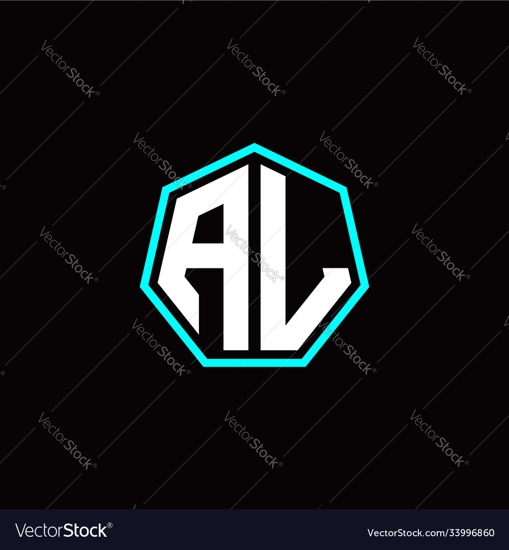 A l initials modern polygon logo template