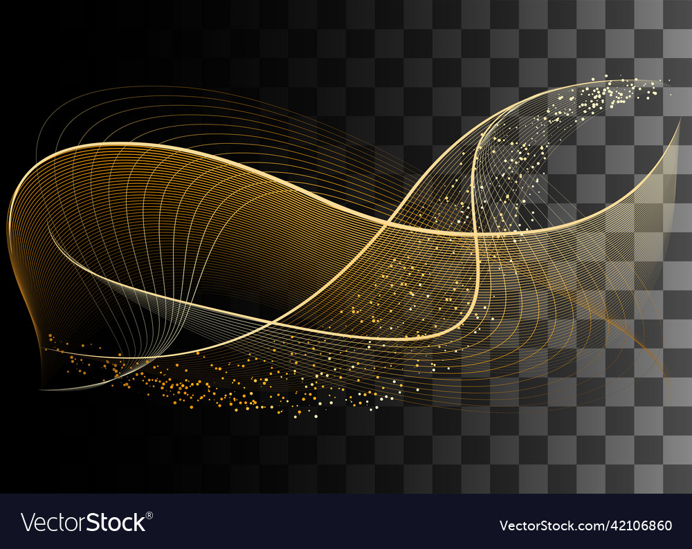 Abstract design element golden color effect vector image Abstract design element golden color effect