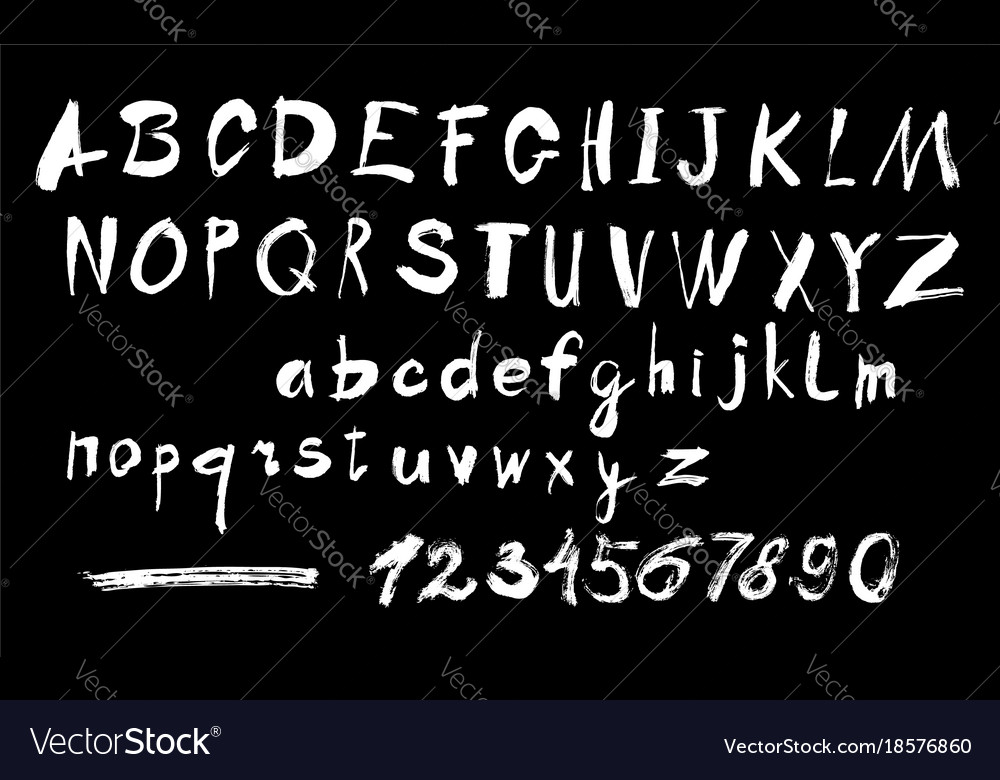 Alphabet letters lowercase uppercase and numbers