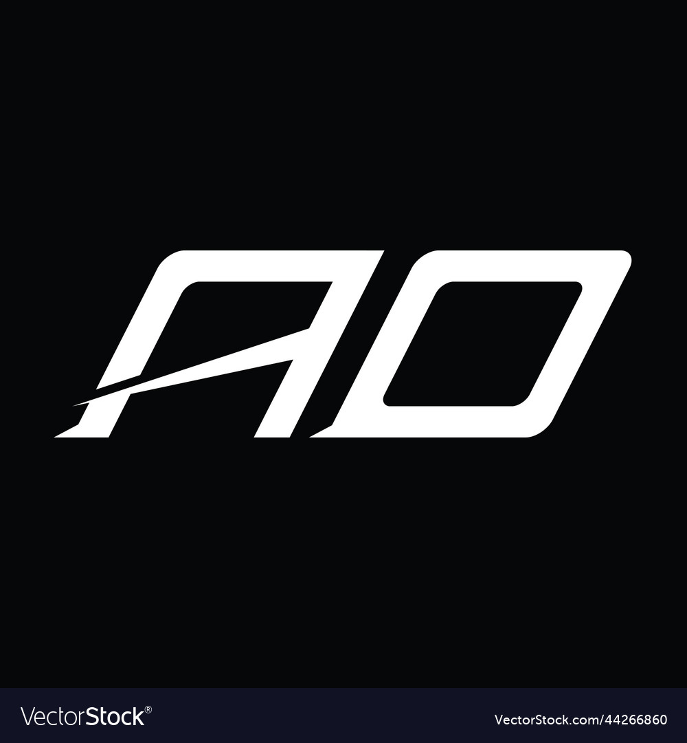 Ao logo monogram letter with slice style