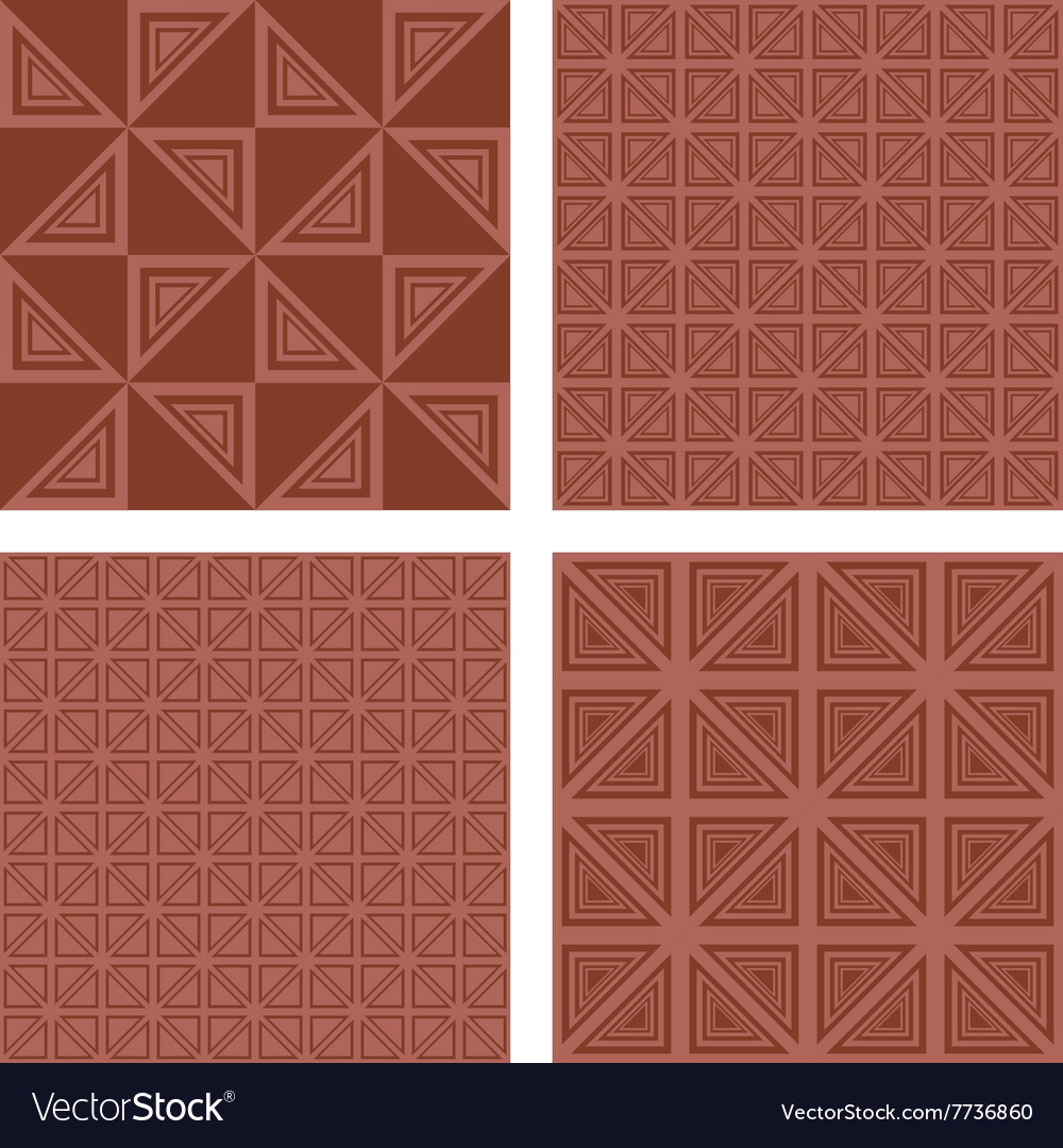 Brown seamless triangle pattern background set