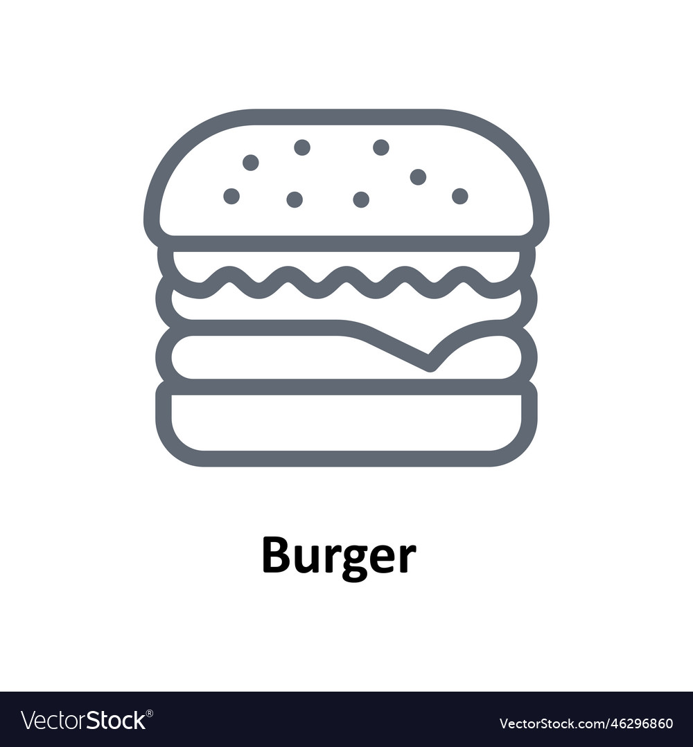 Burger outline icons simple stock illu