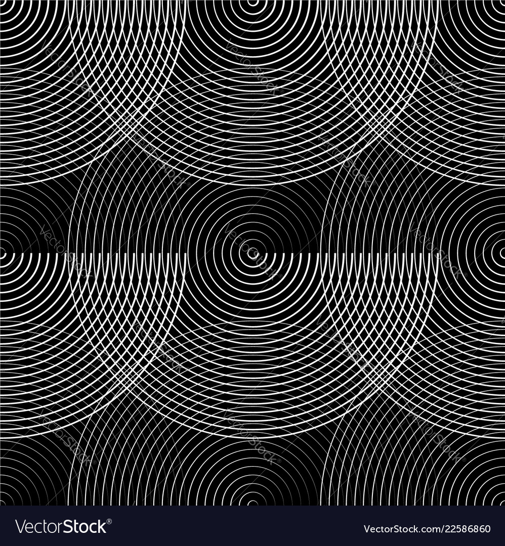 Concentric circles seamless monochrome pattern Vector Image