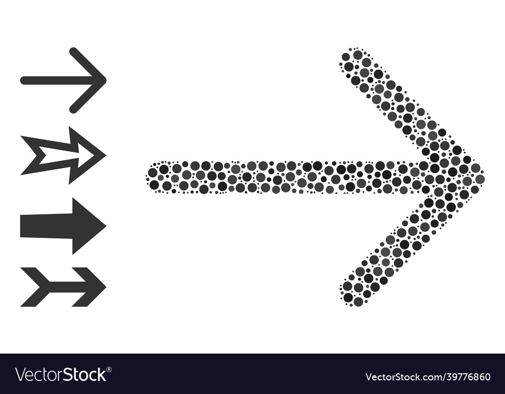 Dotted arrow right composition of rounded dots