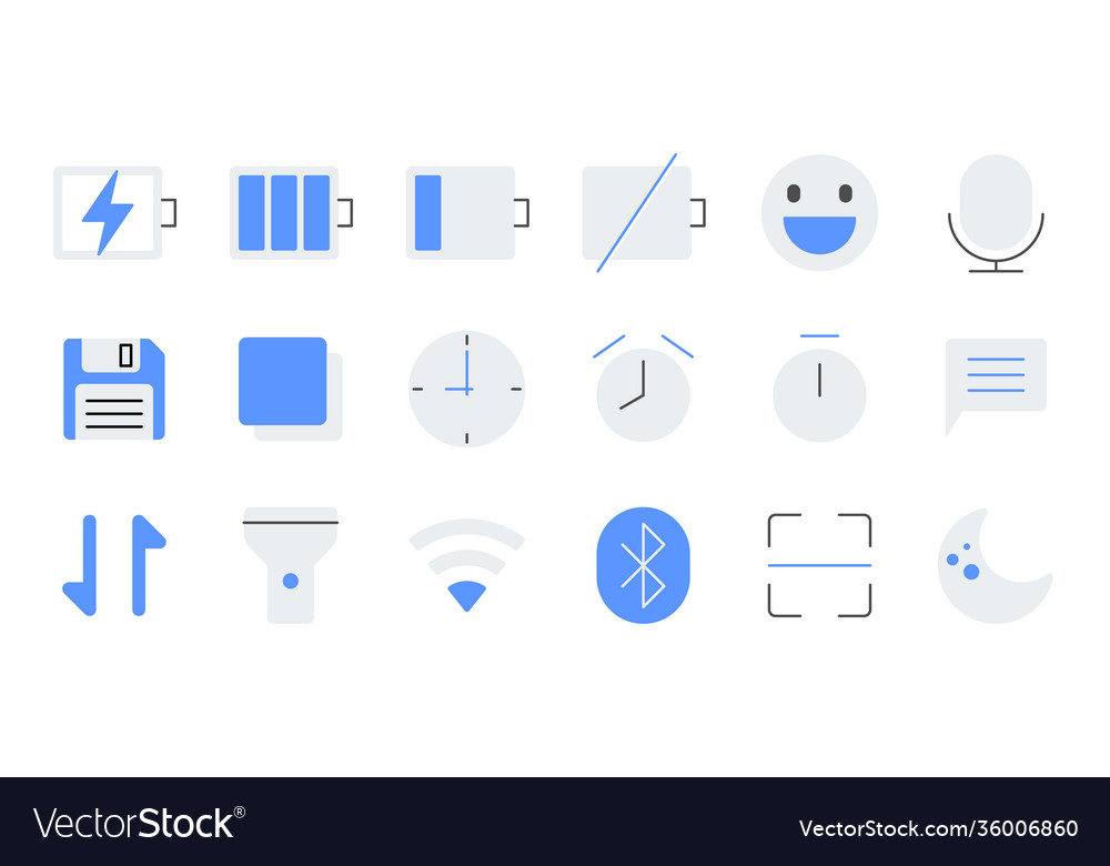Flat essential ui icon set