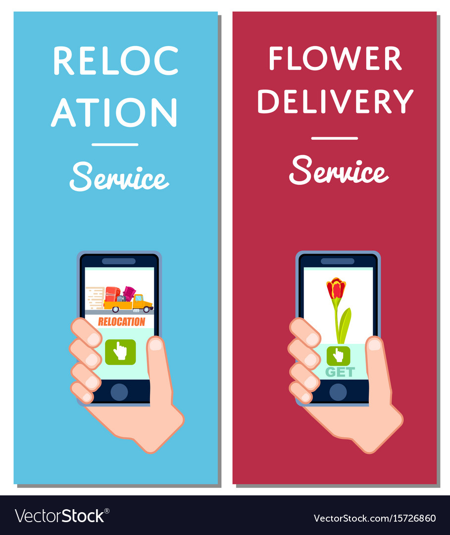 flower delivery and relocation service flyers vector image flyers service