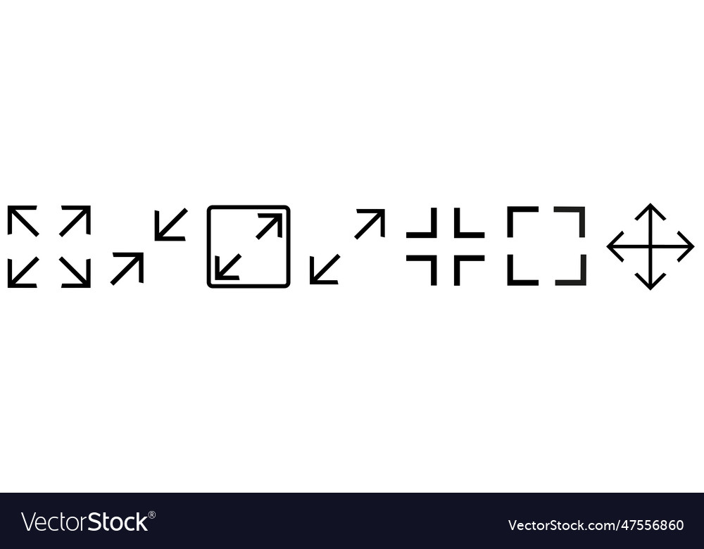 Full screen icons set fullscreen button sign