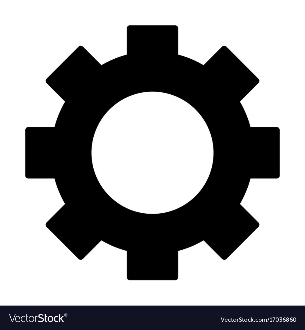 Download Gear wheel silhouette icon cog symbol Royalty Free Vector