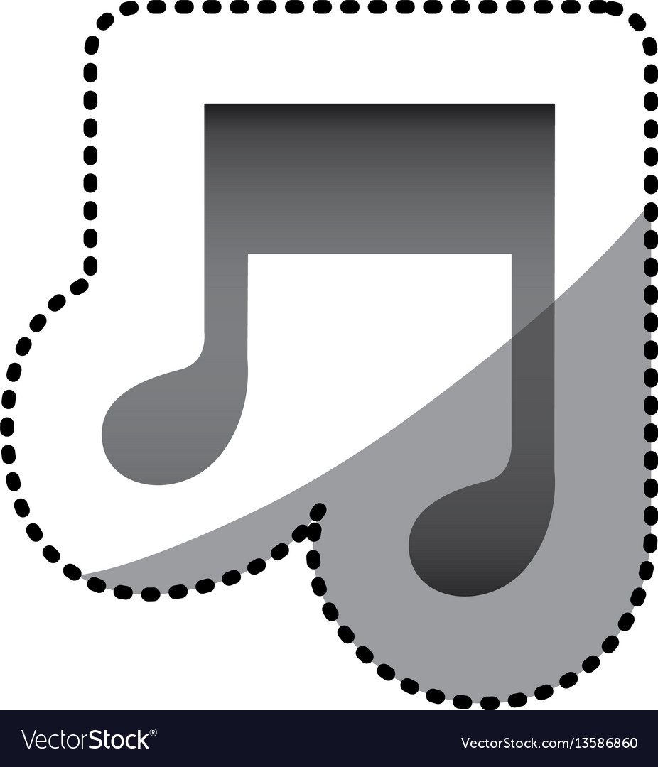 Grayscale music sign icon