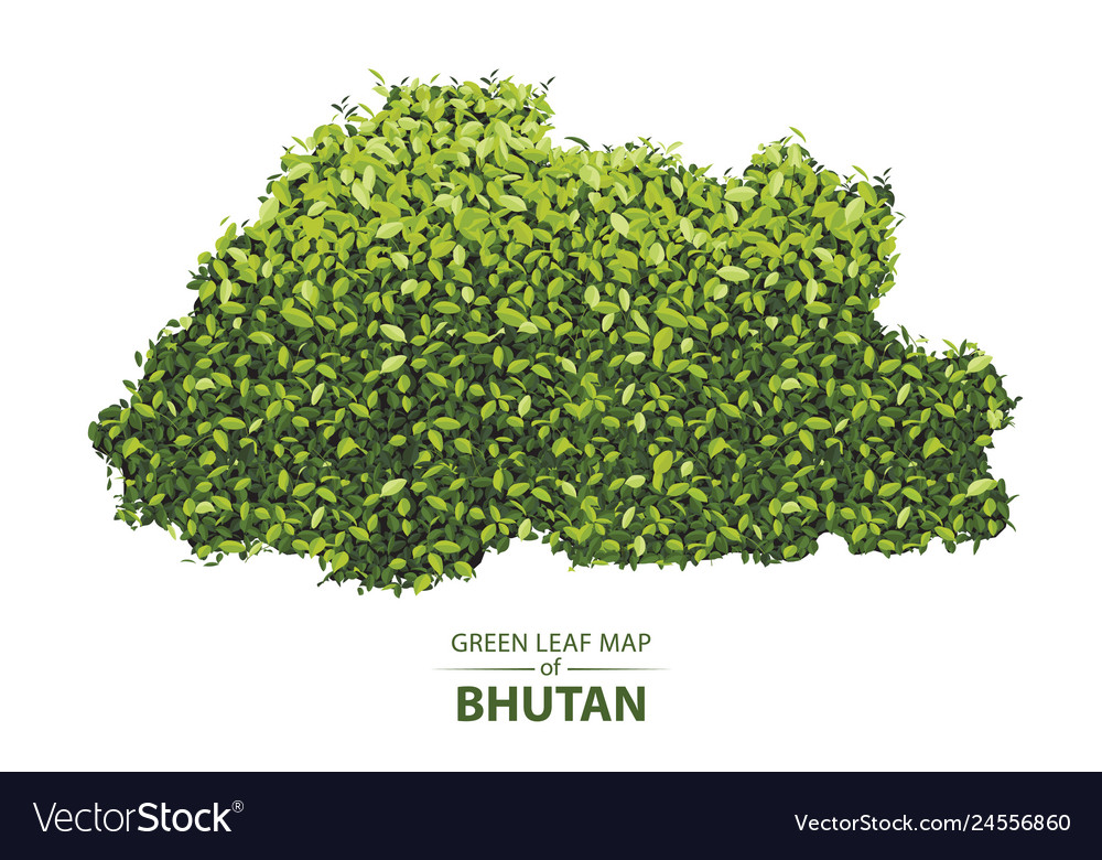 Green leaf map of bhutan