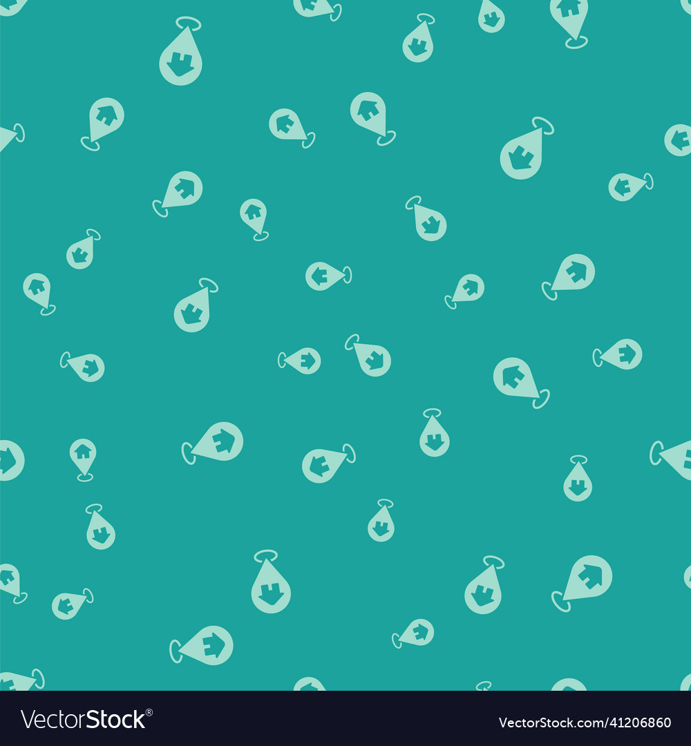 Green map pointer with house icon isolated vector image Green map pointer with house icon isolated