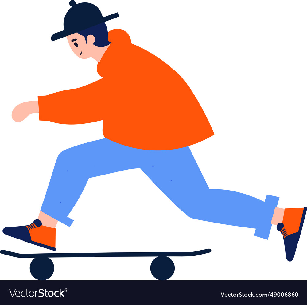 Hand drawn teenage characters playing skateboards Vector Image