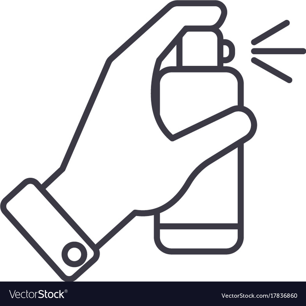 Hand with spray line icon sign