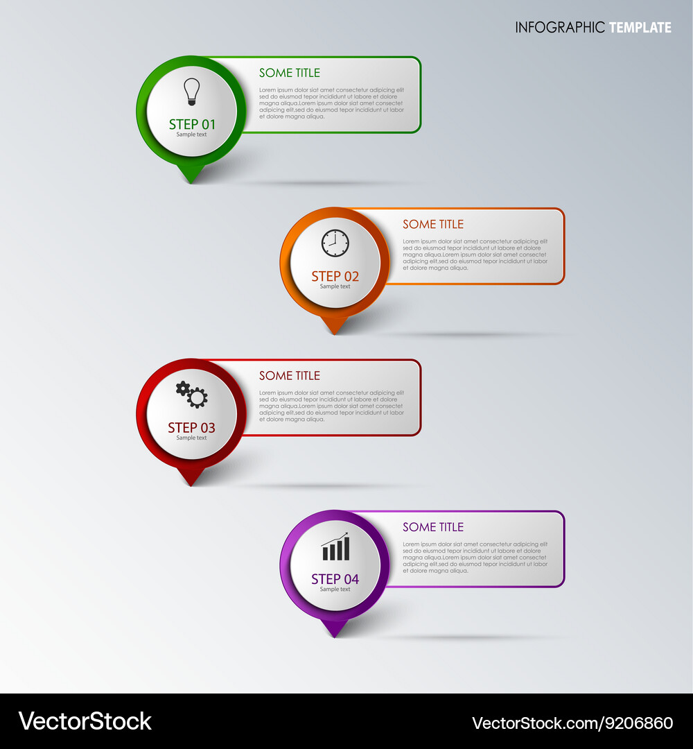 Info graphic with round design pointers template Vector Image