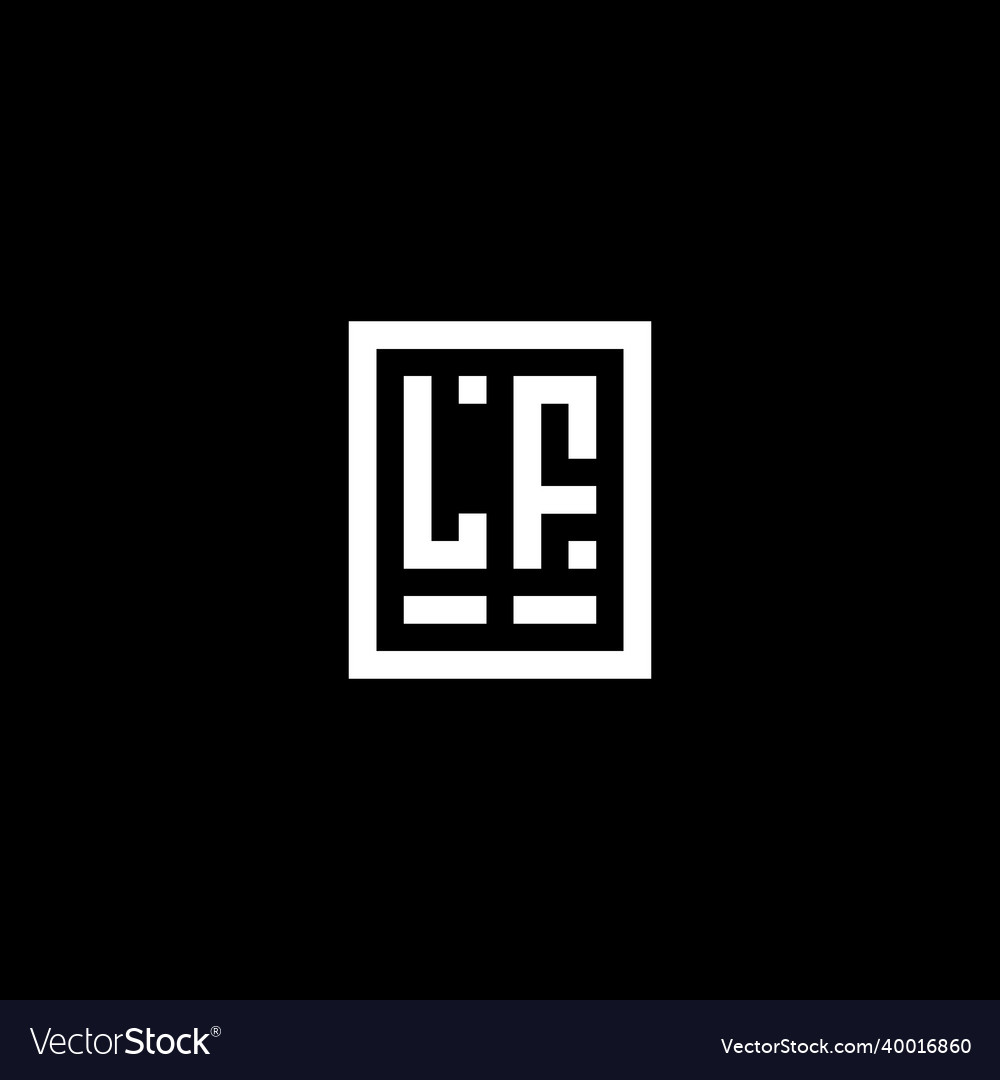 Lf initial logo with square rectangular shape