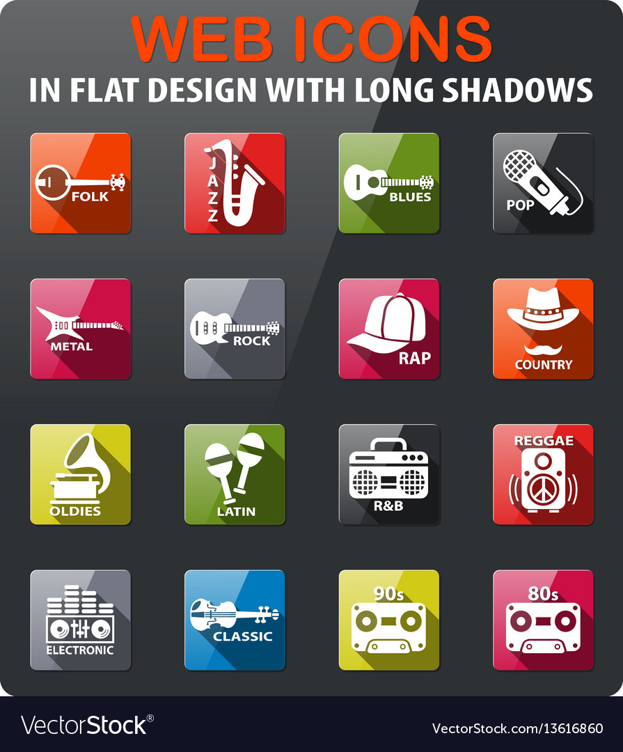 Musical Genre Icon Set