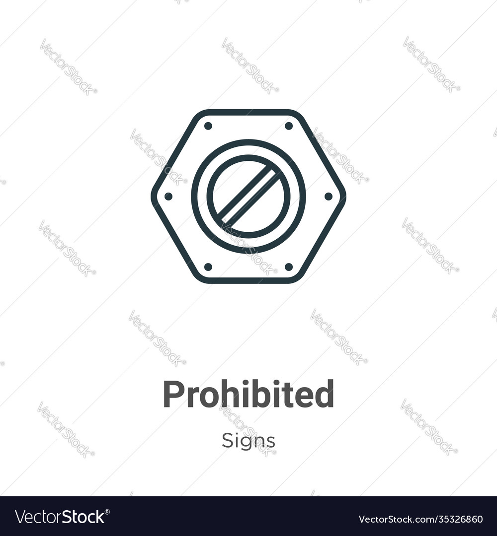 Prohibited outline icon thin line black