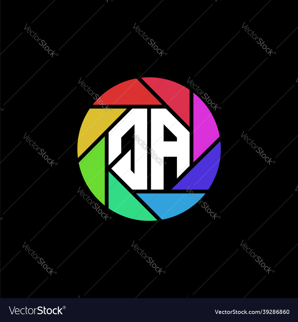 Qa monogram polygonal rainbow