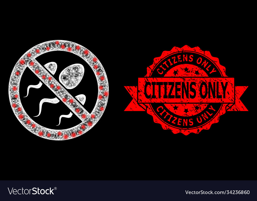 Scratched citizens only stamp seal and bright web